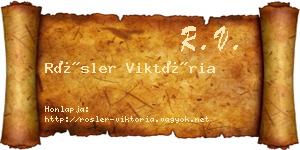 Rösler Viktória névjegykártya
